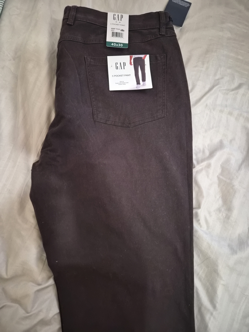 GAP Straight-Leg 5-Pocket Pants in Chocolate Brown
